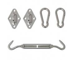 VidaXL Kit de montaje toldo vela 5 piezas acero inoxidable