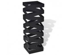 VidaXL Paragüero cuadrado negro de acero, 48.5 cm, guarda bastones