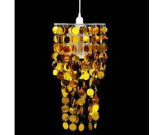 VidaXL Lámpara colgante de lentejuelas doradas cristal 26 x 56 cm