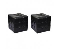 VidaXL 2 x Taburete De Forma Cubo Negro