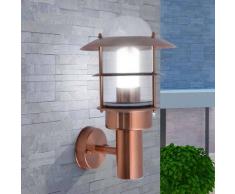VidaXL Lámpara de pared exterior acero inoxidable color cobre