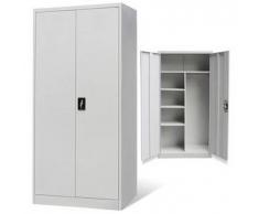 VidaXL Armario de metal tipo taquilla con 2 puertas color gris