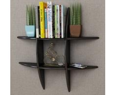 VidaXL Estante exhibidor flotante de tablero DM negro para libros/DVDs