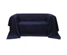 VidaXL Funda color azúl marino para sofá de micro-gamuza, 140 x 210 cm