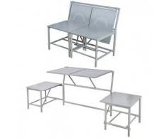 Esschert Design Banco de jardín gris convertible, BL053