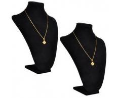 VidaXL Expositor De Joyas En Forma Busto Negro - 2Piezas 23X11,5X30cm