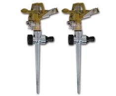 VidaXL Rociador Impulso De Zinc Riego Del Jardín Con Encaje Metal 2 Pcs