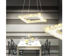 VidaXL Lámpara de Techo Cristal Cuadrada con LED 15,4 W