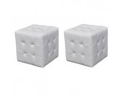 VidaXL 2 x Taburete De Forma Cubo Blanco