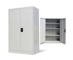 VidaXL Armario de oficina metal 2 puertas 140 cm Gris