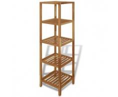 VidaXL Estantería de cuarto baño 36x36x145cm madera maciza nogal
