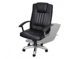 VidaXL Silla De Oficina Cuero Calidad Negro 65 x 66 107 -117 Cm