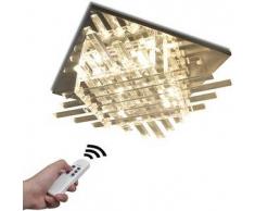 VidaXL Lámpara de techo, LED RGB rectangular interior con tiras cristal