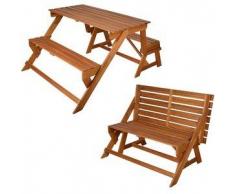 Esschert Design Banco de jardín convertible en mesa picnic, BL059