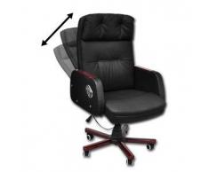 VidaXL Sillón Negro De Oficina Cuero Artificial Reclinable Alta Calidad