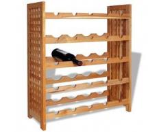 VidaXL Botellero de madera maciza nogal 64x25x76 cm