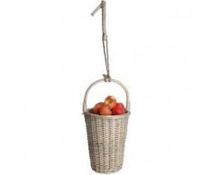 Esschert Design Cesta gris de mimbre para recoger frutas, MW41