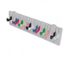 VidaXL Perchero para pared forma de teclado piano 16 ganchos coloridos