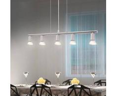 VidaXL lámpara de techo con 5 focos LED níquel satinado