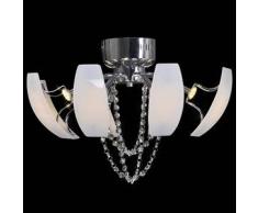 VidaXL Lámpara de araña, candelabro con cristales y luces LED, 52 cm