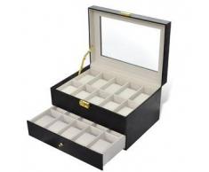 VidaXL Estuche de relojes, capacidad 20 relojes