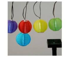eminza Guirnalda Solar con LED con Farolillos multicolores - Blanco frío
