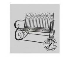 eminza Banco de jardín mecedor hierro forjado - Moreno