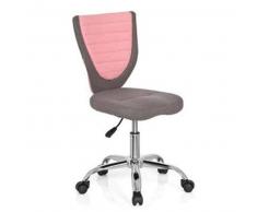 Silla para niños JUNIOR CONFORT, ergonómica, base metálica, color gris y rosa