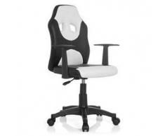 Silla deportiva para niños JUNIOR SPORT, en piel y tela negro y blanco