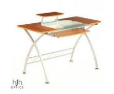 Mesa de oficina de madera y cristal COMBI, 75x120cm