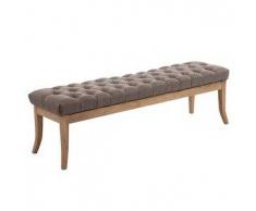 CLP Banco Ramses tapizado de tela, soporte de madera en color claro envejecido 150 madera gris pardo 46 cm