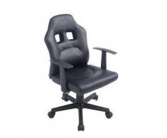 CLP Silla de oficina Fun para niños plastico negro/negro altura regulable 42 - 52 cm