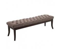 CLP Banco Ramses tapizado de tela, soporte de madera en color oscuro envejecido 150 madera gris pardo 46 cm