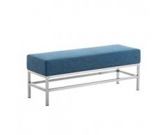 CLP Banco 3 plazas Tulip tela acero inoxidable azul 46 cm