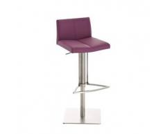 CLP Taburete Brisbane acero inoxidable lila sin respaldo altura regulable 55 - 80 cm