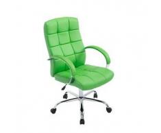 CLP Silla de escritorio MIKOS hierro cromado verde altura regulable 45 - 55 cm
