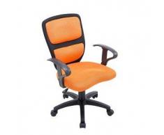 CLP Silla de oficina Einstein para niños plastico negro / naranja altura regulable 43 - 50 cm