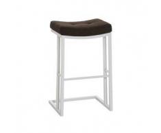 CLP Taburete bar tapizado Nepal W78 metal marrón sin respaldo 78 cm