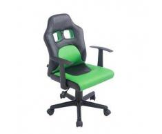 CLP Silla de oficina Fun para niños plastico negro / verde altura regulable 42 - 52 cm