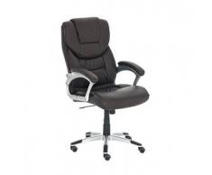 CLP Silla de escritorio TEXAS hierro cromado marrón altura regulable 48,5 - 56 cm