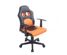 CLP Silla de oficina Fun para niños plastico negro / naranja altura regulable 42 - 52 cm