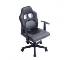 CLP Silla de oficina Fun para niños plastico negro/gris altura regulable 42 - 52 cm