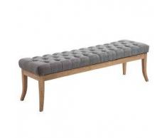 CLP Banco Ramses tapizado de tela, soporte de madera en color claro envejecido 150 madera gris 46 cm