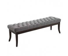 CLP Banco Ramses tapizado de tela, soporte de madera en color oscuro envejecido 150 madera gris 46 cm