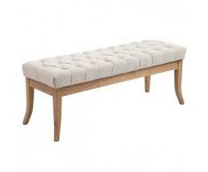 CLP Banco Ramses tapizado de tela, soporte de madera en color claro envejecido 120 madera crema 46 cm