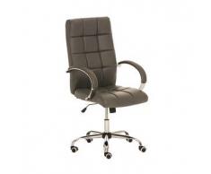CLP Silla de escritorio MIKOS hierro cromado gris altura regulable 45 - 55 cm