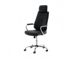 CLP Silla de escritorio moderna RAKO metal negro altura regulable 46 - 57 cm