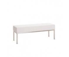 CLP Banco 3 plazas tela Lamega acero inoxidable blanco 46 cm