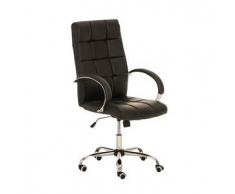 CLP Silla de escritorio MIKOS hierro cromado negro altura regulable 45 - 55 cm