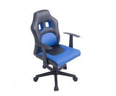 CLP Silla de oficina Fun para niños plastico negro/azul altura regulable 42 - 52 cm